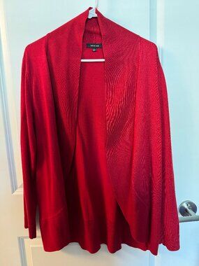 Elegant red knitted cardigan L
